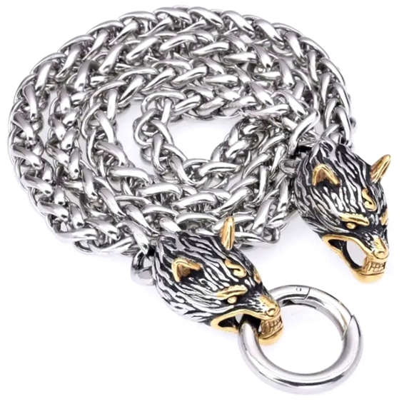 New! MEN'S Nordic Viking Celtic Knot Wolf Head Bear Claw Necklace. - Picture 3 of 3